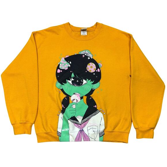 Rare OMOCAT Mushroom Cyclops Girl Sweatshirt Size Medium Limited Edition - Picture 1 of 10